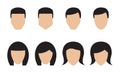 People icons set. Different man and woman faces for avatar, for app or web design made in modern flat style. Vector male and femal Royalty Free Stock Photo